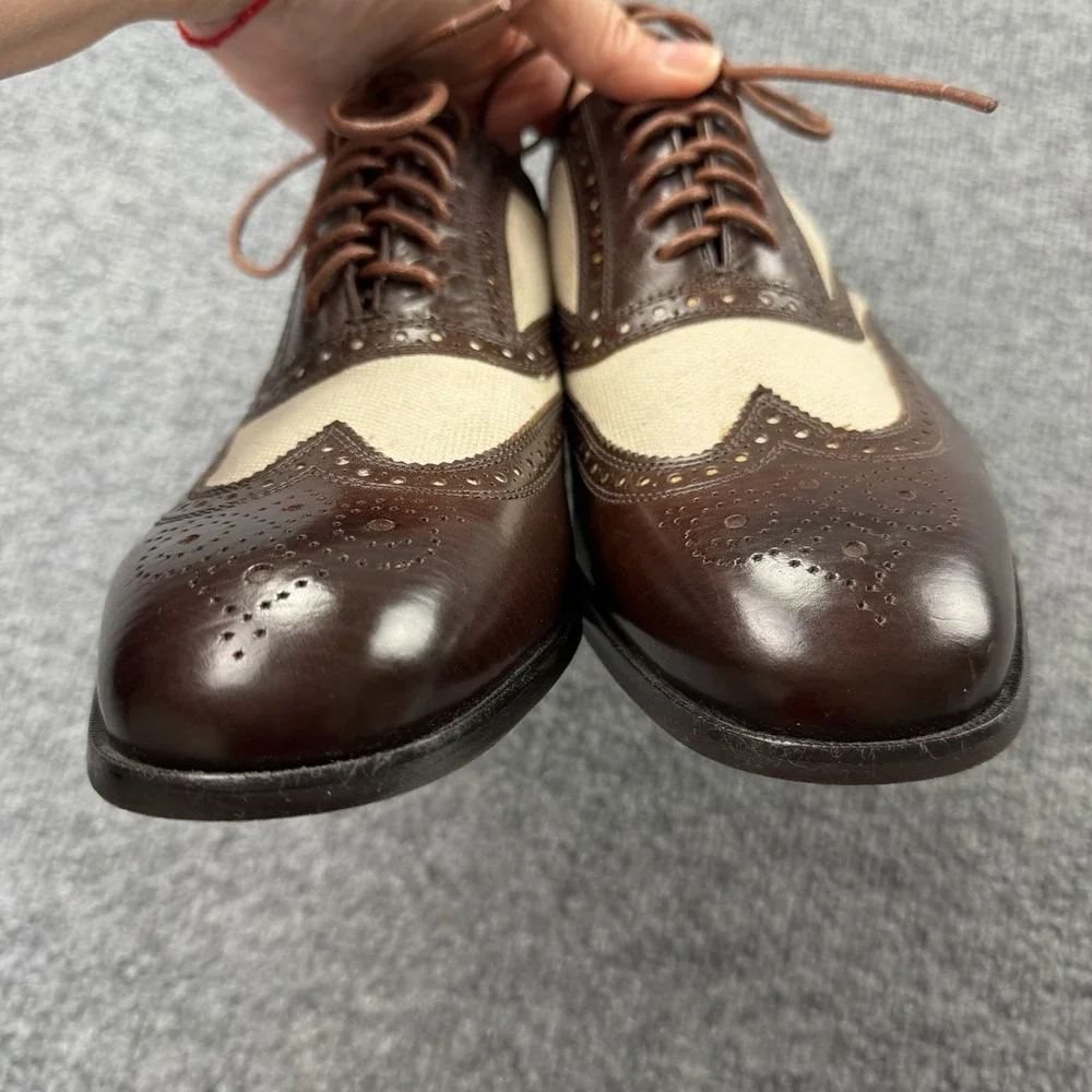 Florsheim‎ Limited Spectator Wingtip Oxford Shoes Mens 7D Brown Cream